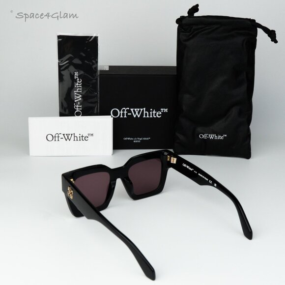 Off-White Men Sunglasses Black Burgundy Square OERI13I JACKSON 1028 BRAND NEW - Picture 8 of 9
